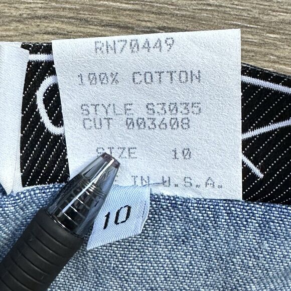 Vintage d. Frank Dress Women 10 Denim Blue Western Prairie Cottage Boho 90s - Picture 12 of 13